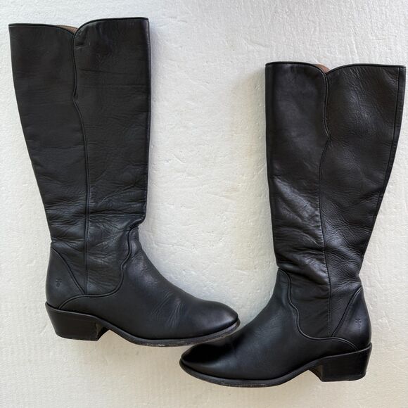 Frye Shoes - Size 8M - Frye Carson Piping Tall Black Leather Women’s Boots